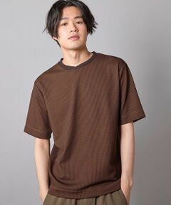 MEN'S BIGI / メンズビギ Tシャツ | ジャガードストライプTシャツ