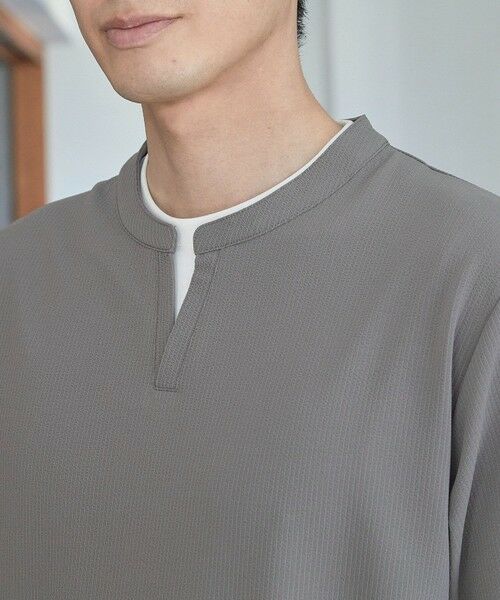 MEN'S BIGI / メンズビギ Tシャツ | ふくれジャガード フェイクレイヤードキーネックT | 詳細9