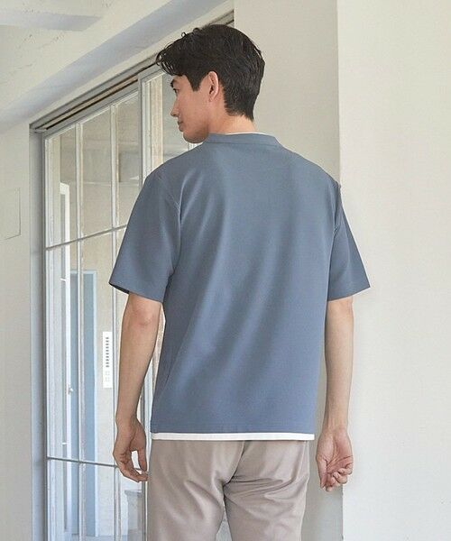 MEN'S BIGI / メンズビギ Tシャツ | ふくれジャガード フェイクレイヤードキーネックT | 詳細12