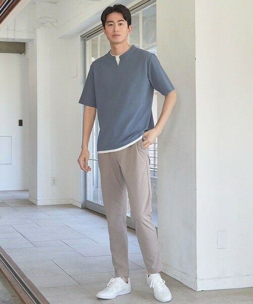 MEN'S BIGI / メンズビギ Tシャツ | ふくれジャガード フェイクレイヤードキーネックT | 詳細14