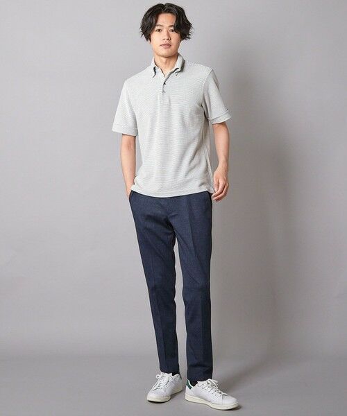MEN'S BIGI / メンズビギ ポロシャツ | ハニカムジャガード シャドーボーダーポロ | 詳細5