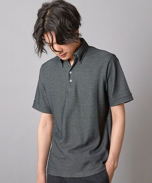 MEN'S BIGI / メンズビギ ポロシャツ | ハニカムジャガード シャドーボーダーポロ | 詳細6