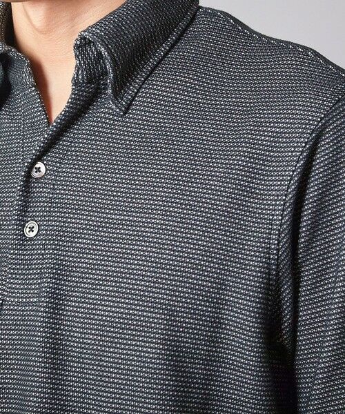 MEN'S BIGI / メンズビギ ポロシャツ | ハニカムジャガード シャドーボーダーポロ | 詳細9