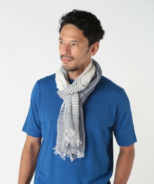 MEN'S BIGI / メンズビギ マフラー・ショール・スヌード・ストール | バイカラーリネンストール | 詳細3