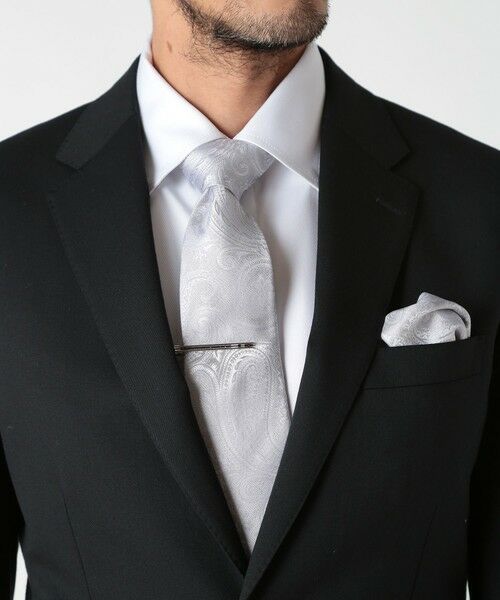 MEN'S BIGI / メンズビギ ネクタイ | シャドーペイズリー柄シルクネクタイ | 詳細7