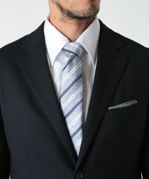 MEN'S BIGI / メンズビギ ネクタイ | シャンブレーストライプ柄シルクネクタイ | 詳細3