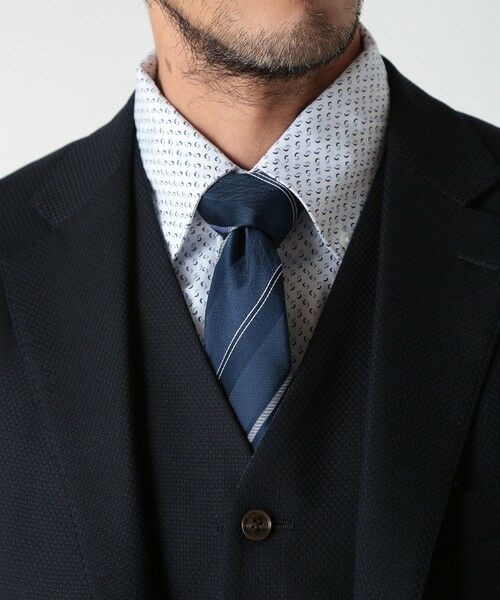 MEN'S BIGI / メンズビギ ネクタイ | アーガイル×ストライプ柄シルクネクタイ | 詳細1
