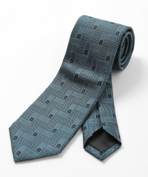MEN'S BIGI / メンズビギ ネクタイ | 【TIE YOUR TIE(タイユアタイ)】ジオメトリック柄ネクタイ（ターコイズ）