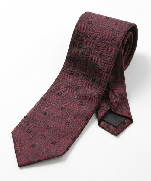 MEN'S BIGI / メンズビギ ネクタイ | 【TIE YOUR TIE(タイユアタイ)】ジオメトリック柄ネクタイ（ボルドー）