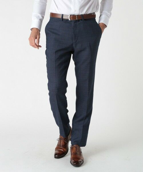 MEN'S BIGI / メンズビギ スラックス・ドレスパンツ | ミックスヤーン/ホップサックスラックス（ネイビー）