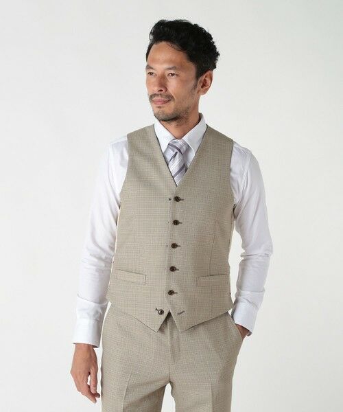 MEN'S BIGI / メンズビギ ベスト | ミックスヤーン/ポップサックリバーシブルベスト（ベージュ）