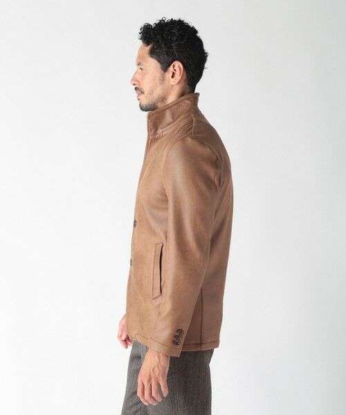 MEN'S BIGI / メンズビギ ブルゾン | レザー調プリントダンボールスタンドカラージャケット | 詳細2