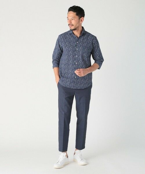 MEN'S BIGI / メンズビギ シャツ・ブラウス | エアリーサッカー千鳥フラワープリント七分袖シャツ〈イージーケア/吸水速乾〉 | 詳細5