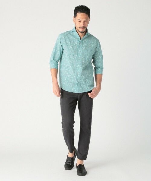 MEN'S BIGI / メンズビギ シャツ・ブラウス | エアリーサッカー千鳥フラワープリント七分袖シャツ〈イージーケア/吸水速乾〉 | 詳細8