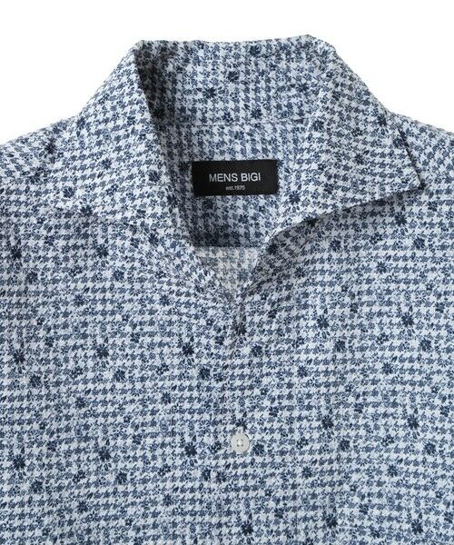 MEN'S BIGI / メンズビギ シャツ・ブラウス | エアリーサッカー千鳥フラワープリント七分袖シャツ〈イージーケア/吸水速乾〉 | 詳細20