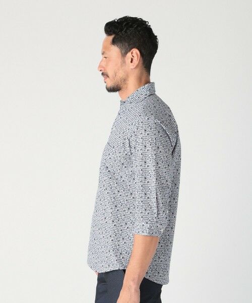 MEN'S BIGI / メンズビギ シャツ・ブラウス | エアリーサッカー千鳥フラワープリント七分袖シャツ〈イージーケア/吸水速乾〉 | 詳細17