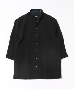 MEN'S BIGI / メンズビギ シャツ・ブラウス | カラミ織風サッカー七分袖スタンドカラーシャツ<ストレッチ/通気性>