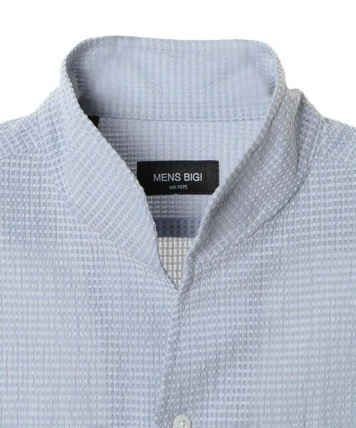 MEN'S BIGI / メンズビギ シャツ・ブラウス | カラミ織風サッカー七分袖スタンドカラーシャツ<ストレッチ/通気性> | 詳細8