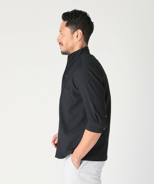 MEN'S BIGI / メンズビギ シャツ・ブラウス | カラミ織風サッカー七分袖スタンドカラーシャツ<ストレッチ/通気性> | 詳細16