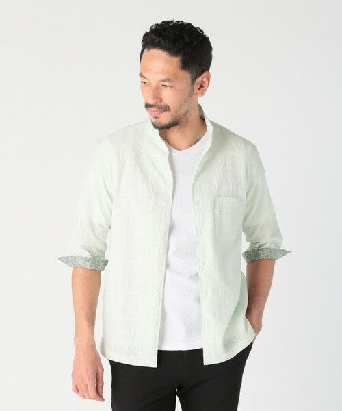 MEN'S BIGI / メンズビギ シャツ・ブラウス | カラミ織風サッカー七分袖スタンドカラーシャツ<ストレッチ/通気性> | 詳細22