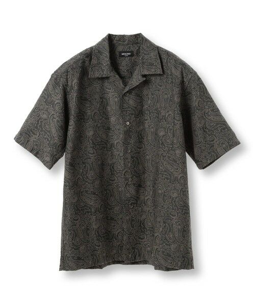 MEN'S BIGI / メンズビギ シャツ・ブラウス | ジャガードオープンカラーシャツ（カーキ）