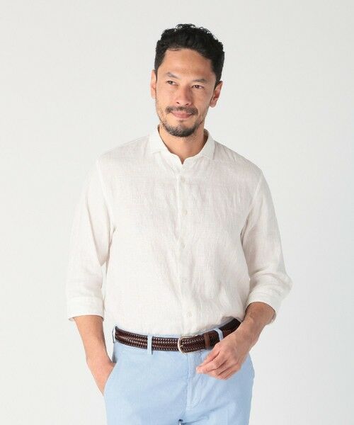 MEN'S BIGI / メンズビギ Tシャツ | NOVELTEX社リネン素材七分袖シャツ | 詳細3