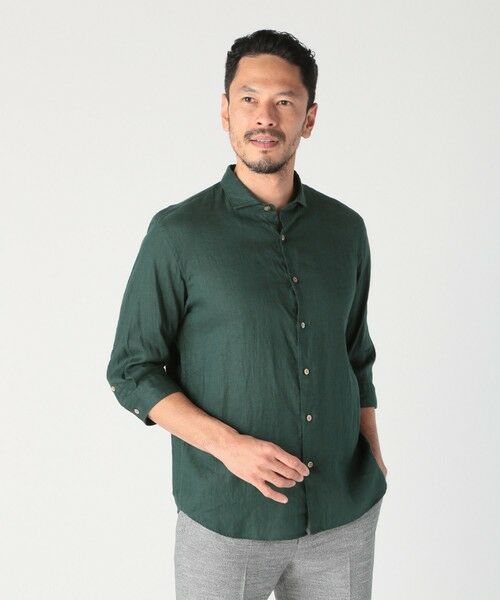 MEN'S BIGI / メンズビギ Tシャツ | NOVELTEX社リネン素材七分袖シャツ | 詳細16