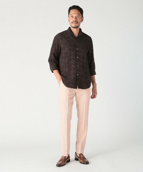 MEN'S BIGI / メンズビギ シャツ・ブラウス | 総柄シアージャカード7分袖オープンカラーシャツ | 詳細2