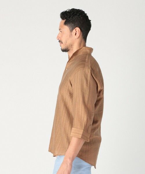 MEN'S BIGI / メンズビギ シャツ・ブラウス | 総柄シアージャカード7分袖オープンカラーシャツ | 詳細5