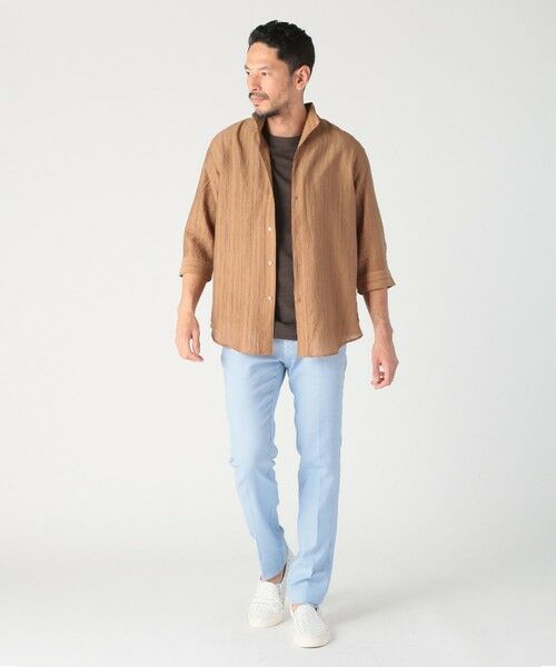 MEN'S BIGI / メンズビギ シャツ・ブラウス | 総柄シアージャカード7分袖オープンカラーシャツ | 詳細8