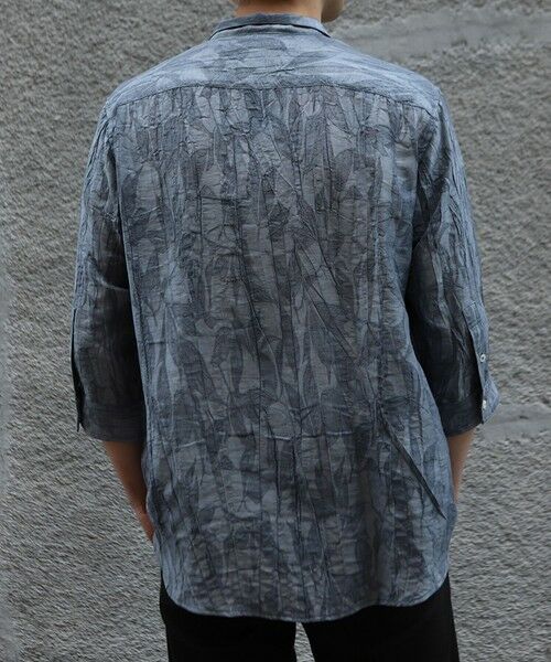 MEN'S BIGI / メンズビギ シャツ・ブラウス | 総柄シアージャカード7分袖オープンカラーシャツ | 詳細19