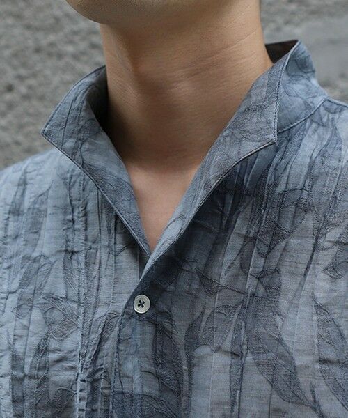 MEN'S BIGI / メンズビギ シャツ・ブラウス | 総柄シアージャカード7分袖オープンカラーシャツ | 詳細20