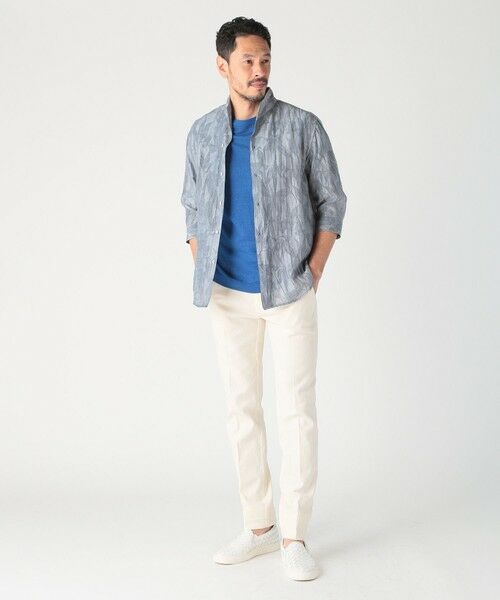 MEN'S BIGI / メンズビギ シャツ・ブラウス | 総柄シアージャカード7分袖オープンカラーシャツ | 詳細16
