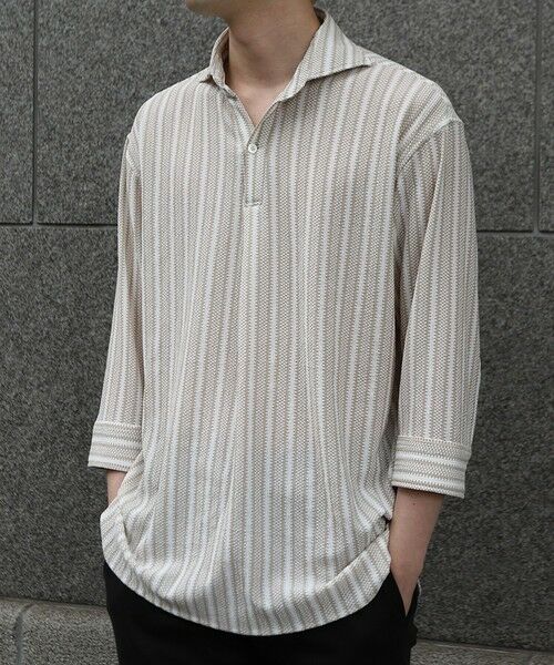 MEN'S BIGI / メンズビギ シャツ・ブラウス | ドビーストライププルオーバーシャツ | 詳細3
