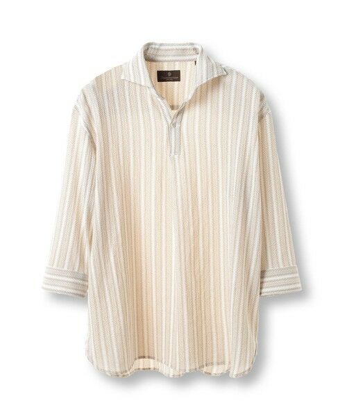 MEN'S BIGI / メンズビギ シャツ・ブラウス | ドビーストライププルオーバーシャツ（ベージュ）