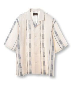 MEN'S BIGI / メンズビギ シャツ・ブラウス | 総柄刺繍オープンカラー半袖シャツ
