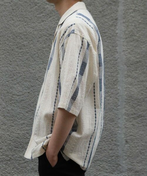 MEN'S BIGI / メンズビギ シャツ・ブラウス | 総柄刺繍オープンカラー半袖シャツ | 詳細2