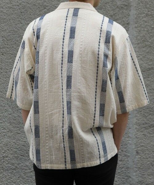 MEN'S BIGI / メンズビギ シャツ・ブラウス | 総柄刺繍オープンカラー半袖シャツ | 詳細3