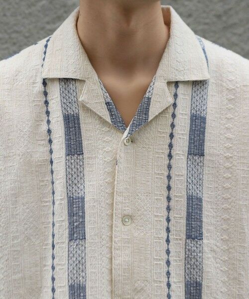 MEN'S BIGI / メンズビギ シャツ・ブラウス | 総柄刺繍オープンカラー半袖シャツ | 詳細4