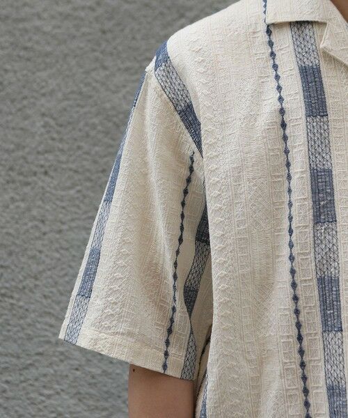 MEN'S BIGI / メンズビギ シャツ・ブラウス | 総柄刺繍オープンカラー半袖シャツ | 詳細5