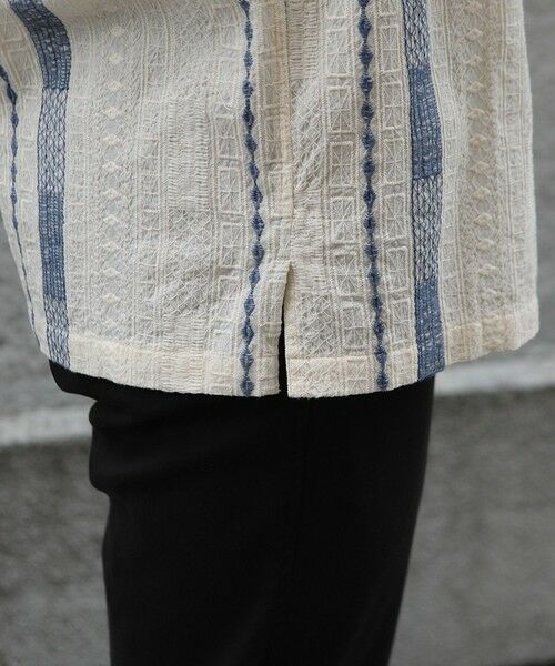 MEN'S BIGI / メンズビギ シャツ・ブラウス | 総柄刺繍オープンカラー半袖シャツ | 詳細6