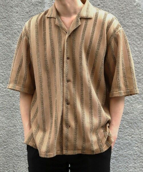 MEN'S BIGI / メンズビギ シャツ・ブラウス | ペイズリージャカード/透かし柄オープンカラー半袖シャツ | 詳細1