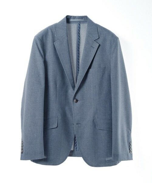 MEN'S BIGI / メンズビギ テーラードジャケット | COOL DOTS メランジプリントジャケット〈イージーケア/吸水速乾〉（ブルー）