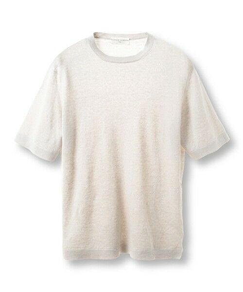 MEN'S BIGI / メンズビギ Tシャツ | 【FILIPPO DE LAURENTIIS/フィリッポ デ ローレンティス】綿麻ハイゲージニットTEE（オフホワイト）