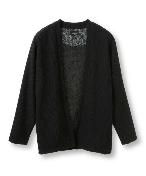 MEN'S BIGI / メンズビギ カーディガン・ボレロ | ワッフルシアサッカー素材カーディガン（ブラック）