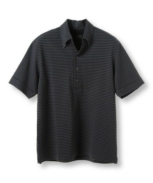 MEN'S BIGI / メンズビギ ポロシャツ | 【ACTIVE TAILOR】サッカー織りポロシャツ<COOL MAX/吸水速乾>（チャコールグレー）