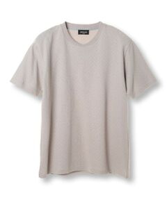 MEN'S BIGI / メンズビギ Tシャツ | シェブロン柄リンクスジャカードTシャツ<接触冷感><抗菌防臭>