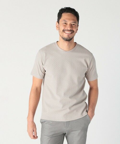 MEN'S BIGI / メンズビギ Tシャツ | シェブロン柄リンクスジャカードTシャツ<接触冷感><抗菌防臭> | 詳細7