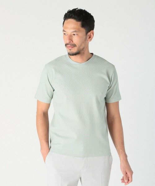 MEN'S BIGI / メンズビギ Tシャツ | シェブロン柄リンクスジャカードTシャツ<接触冷感><抗菌防臭> | 詳細16