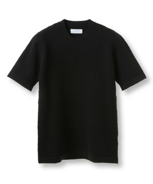 MEN'S BIGI / メンズビギ Tシャツ | ブリスターニットジャカードカットソー（ブラック）